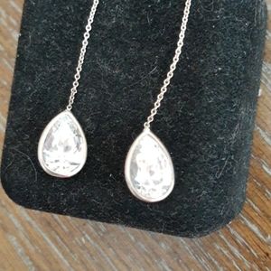 Diamonique threader earrings